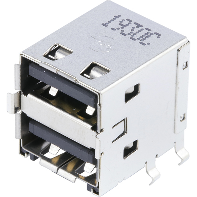 Molex-0672983090 Connector USB Conn USB 2.0 Type A RCP 8 POS 2mm/2.5mm Solder RA Thru-Hole 8 Terminal 2 Port Tray