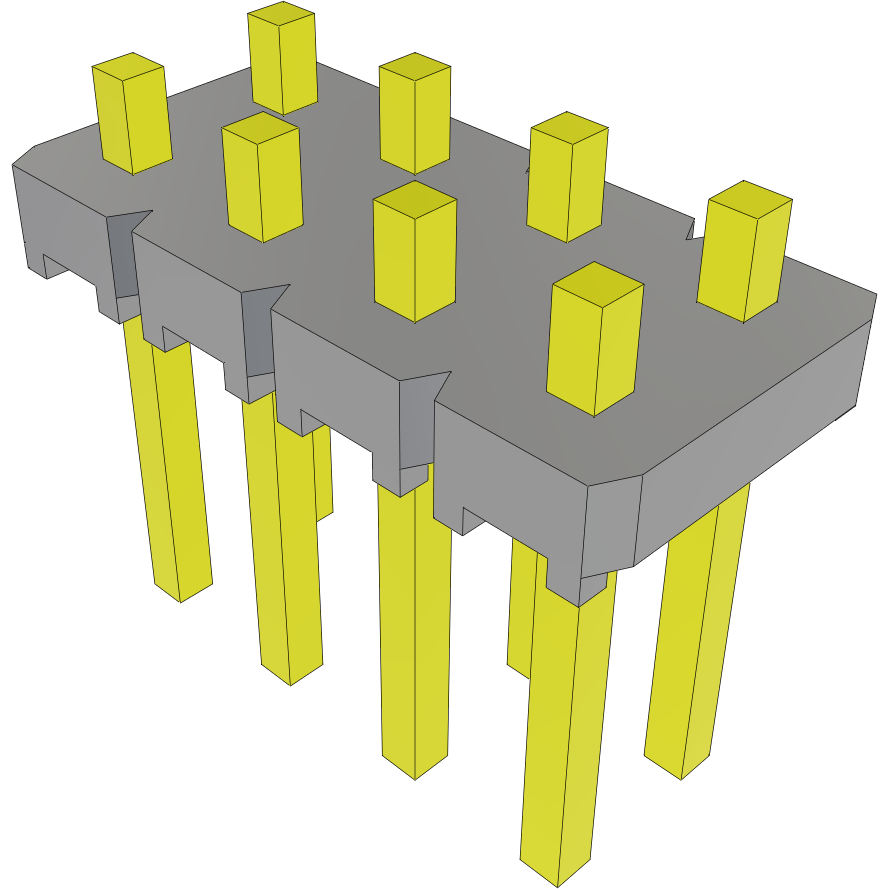 Samtec-MTLW-104-05-G-D-050 Connector Headers and PCB Receptacles Conn Unshrouded Header HDR 8 POS 2.54mm Solder ST Top Entry Thru-Hole Bulk