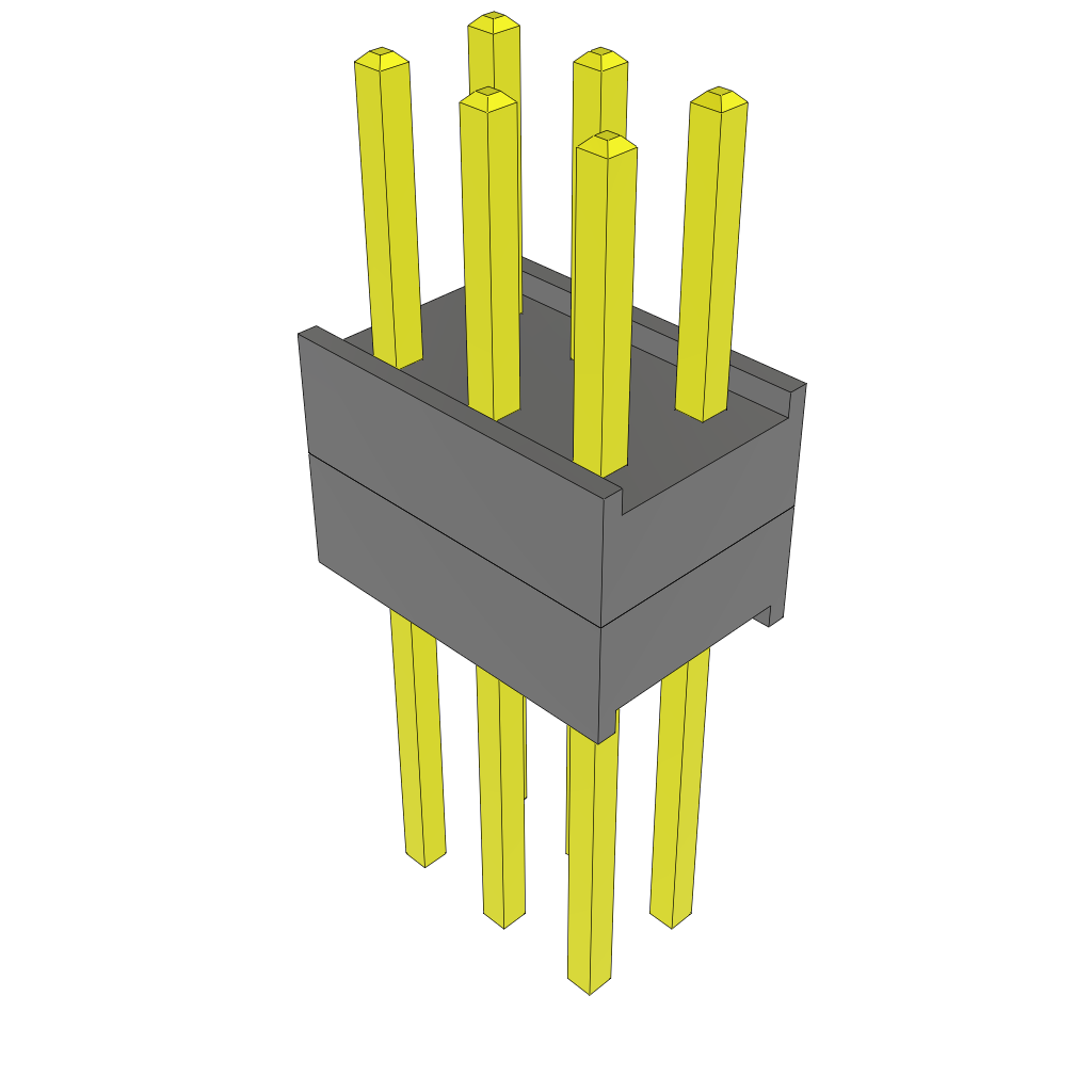 Samtec-ZW-03-09-G-D-200-325 Cabezales del conector y receptáculos PCB Conn Board Stacker HDR 6 POS 2.54mm Solder ST Top Entry Thru-Hole Bulk