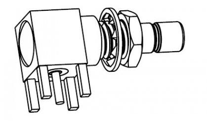 Amphenol RF-903-731J-51A RF-Steckverbinder Conn SMB 0Hz to 4GHz 50Ohm Solder RA Thru-Hole RCP Gold