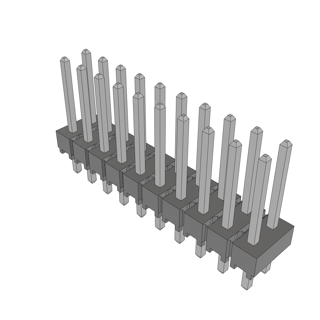 Samtec-HTSW-110-14-T-D Connector Headers and PCB Receptacles Conn Unshrouded Header HDR 20 POS 2.54mm Solder ST Top Entry Thru-Hole Bulk