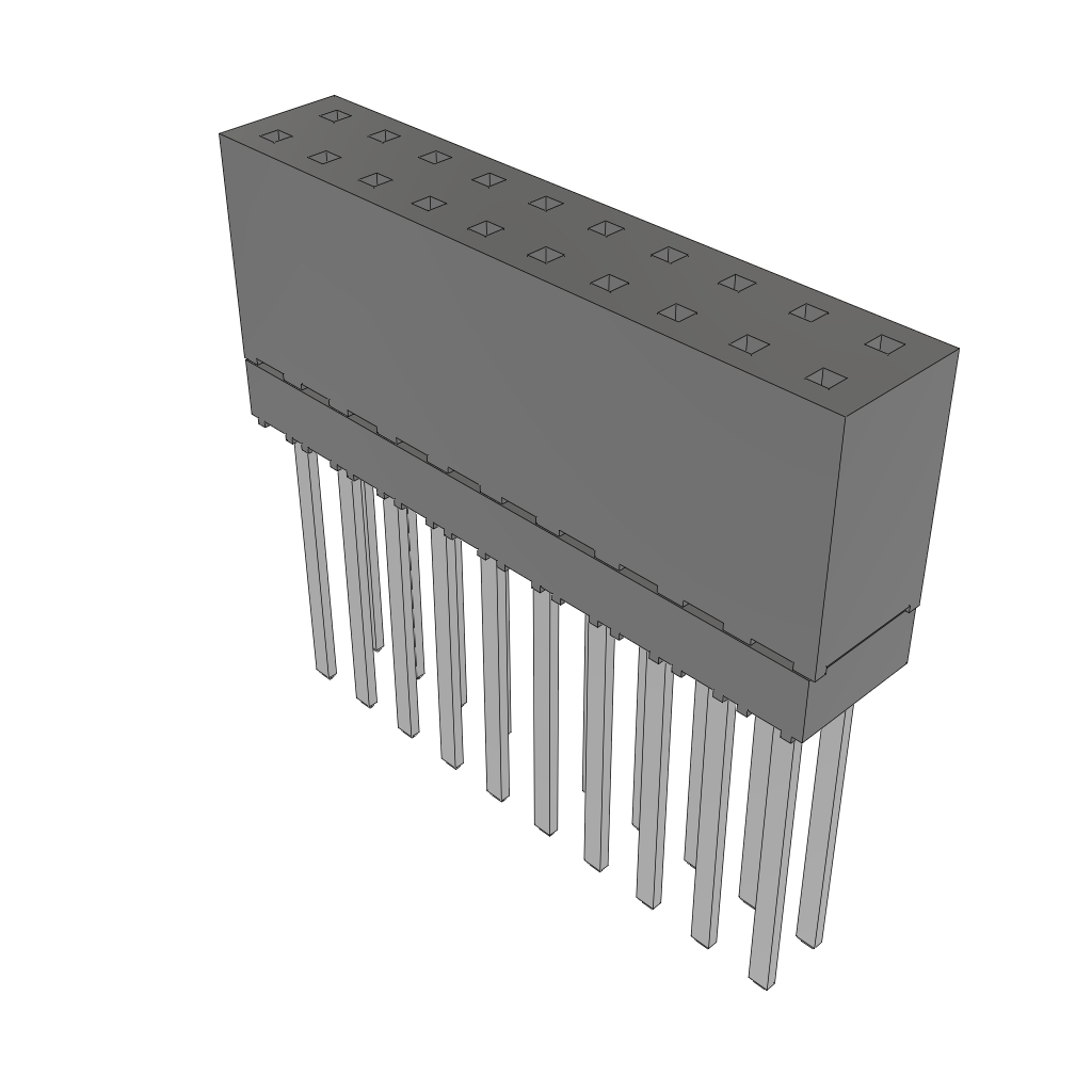Samtec-ESW-110-39-L-D Piastre connettori e prese PCB Conn Elevated Socket SKT 20 POS 2.54mm Solder ST Top Entry Thru-Hole Tube