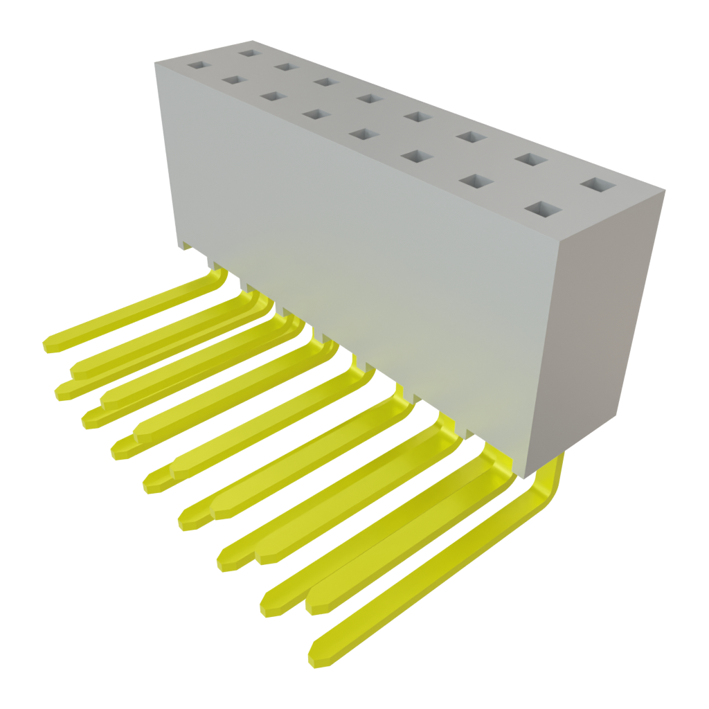 Samtec-SSW-108-23-G-D-RA Connector Headers and PCB Receptacles Conn Socket Strip SKT 16 POS 2.54mm Solder RA Side Entry Thru-Hole Tube