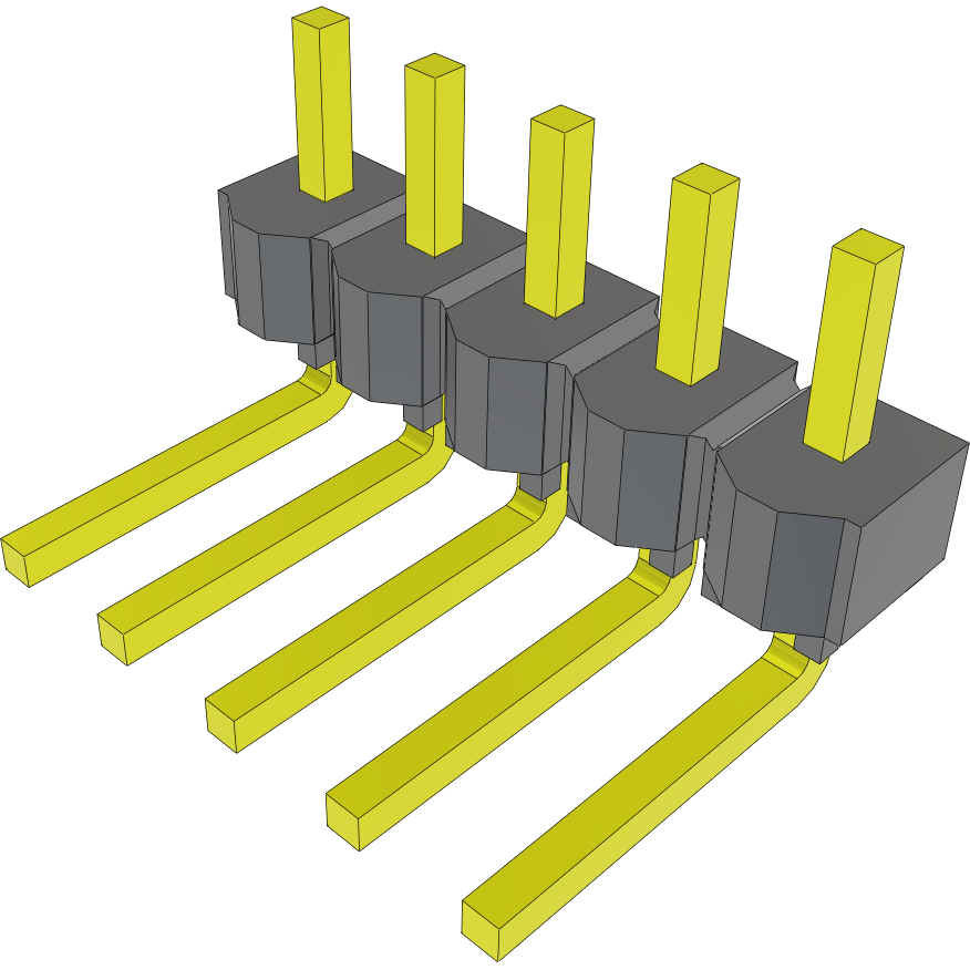 Samtec-HMTSW-105-08-T-S-120-RA Steckverbinderleisten und Leiterplattenbuchsen Conn Unshrouded Header HDR 5 POS 2.54mm Solder RA Side Entry Thru-Hole Bulk