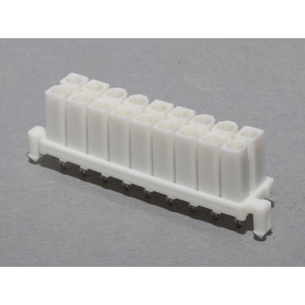 Molex-15-24-7187 Embases de raccordement et réceptacles PCB Conn Board to Board RCP 18Power POS 4.2mm Solder ST Top Entry Thru-Hole Mini-Fit BMI Tray