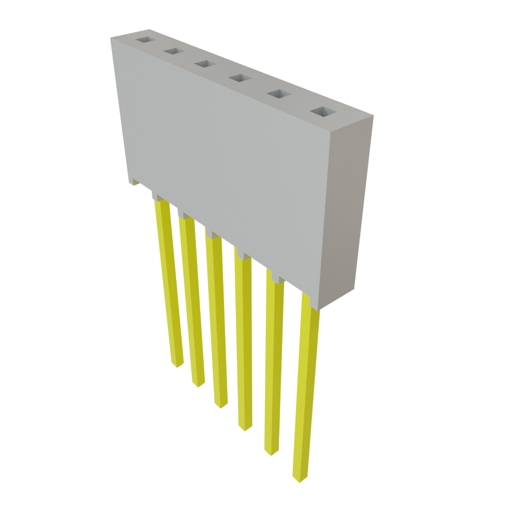 Samtec-SSQ-106-04-T-S Steckverbinderleisten und Leiterplattenbuchsen Conn Socket Strip SKT 6 POS 2.54mm Solder ST Top Entry Thru-Hole Bulk