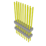 Conn Board Stacker HDR 16 POS 2mm Solder ST Top Entry Thru-Hole Bulk