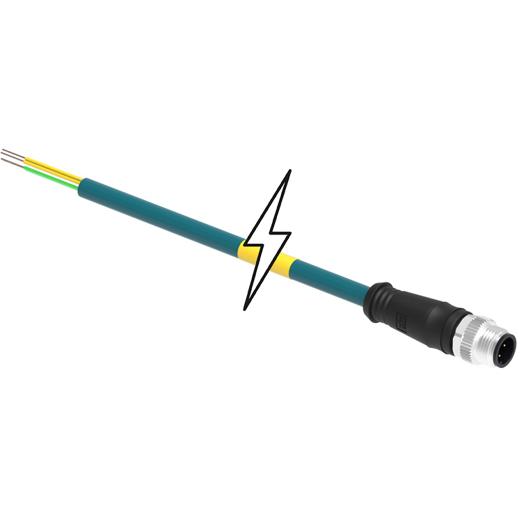 Molex-E10A00616M300 null Micro-Change (M12) Single-Ended Cordset, 4 Poles, Male (Straight) to Pigtail
