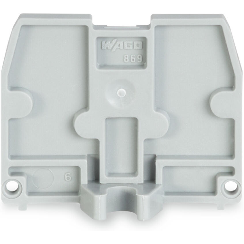WAGO-869-395 Steckverbinderzubehör End Plate, with fixing flange M4, 2.5 mm thick