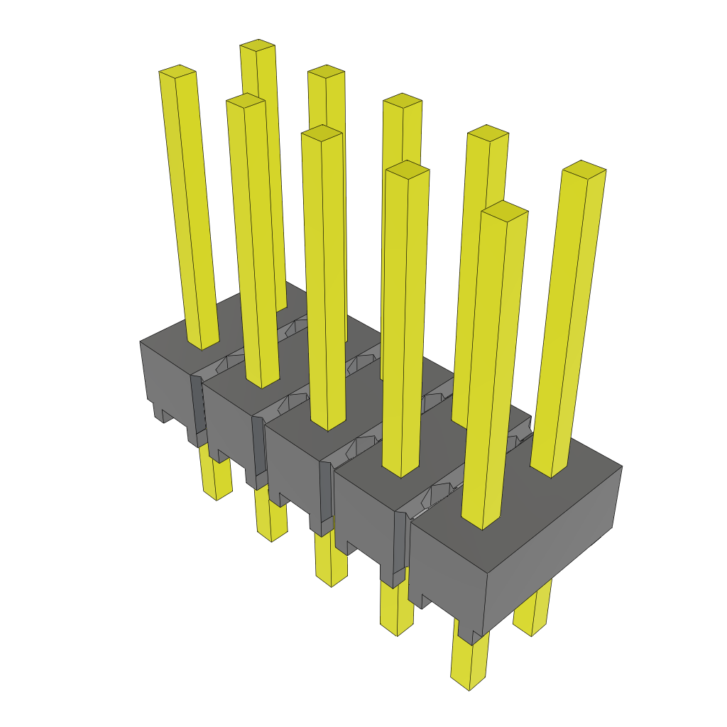 Samtec-MTSW-105-08-G-D-310 Steckverbinderleisten und Leiterplattenbuchsen Conn Unshrouded Header HDR 10 POS 2.54mm Solder ST Top Entry Thru-Hole Bulk
