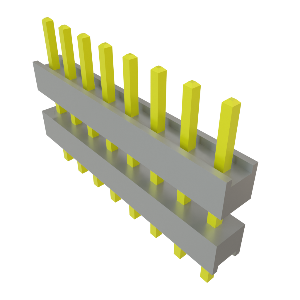 Samtec-DW-08-08-T-S-280 Connector Headers and PCB Receptacles Conn Board Stacker HDR 8 POS 2.54mm Solder ST Top Entry Thru-Hole Bulk