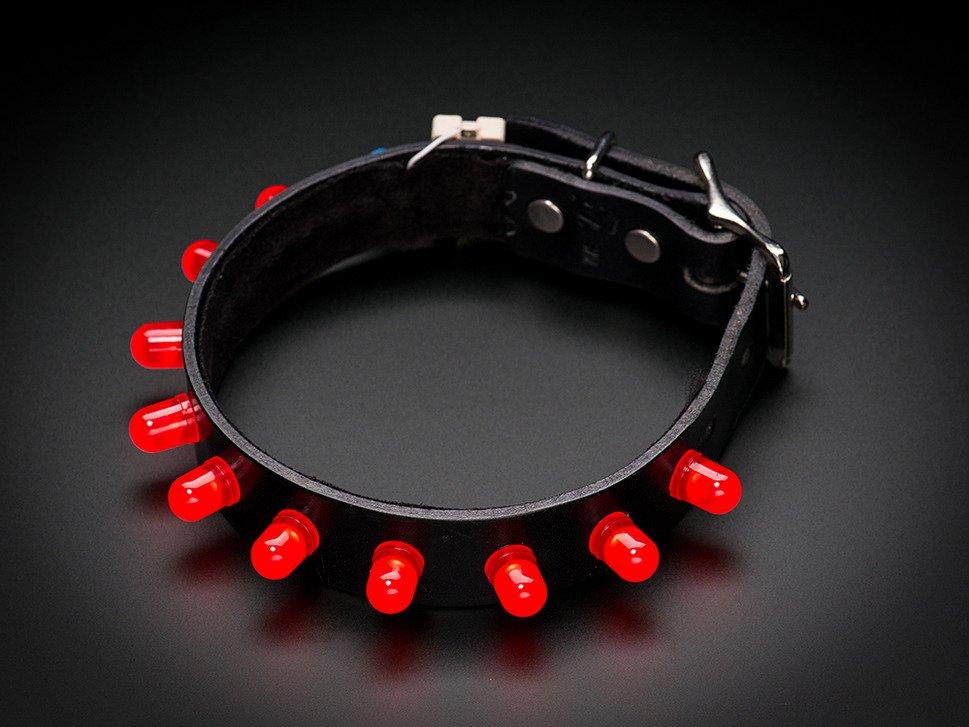 Adafruit Industries-1454 Productos, misceláneos Punk LED Collar Kit - Red LEDs