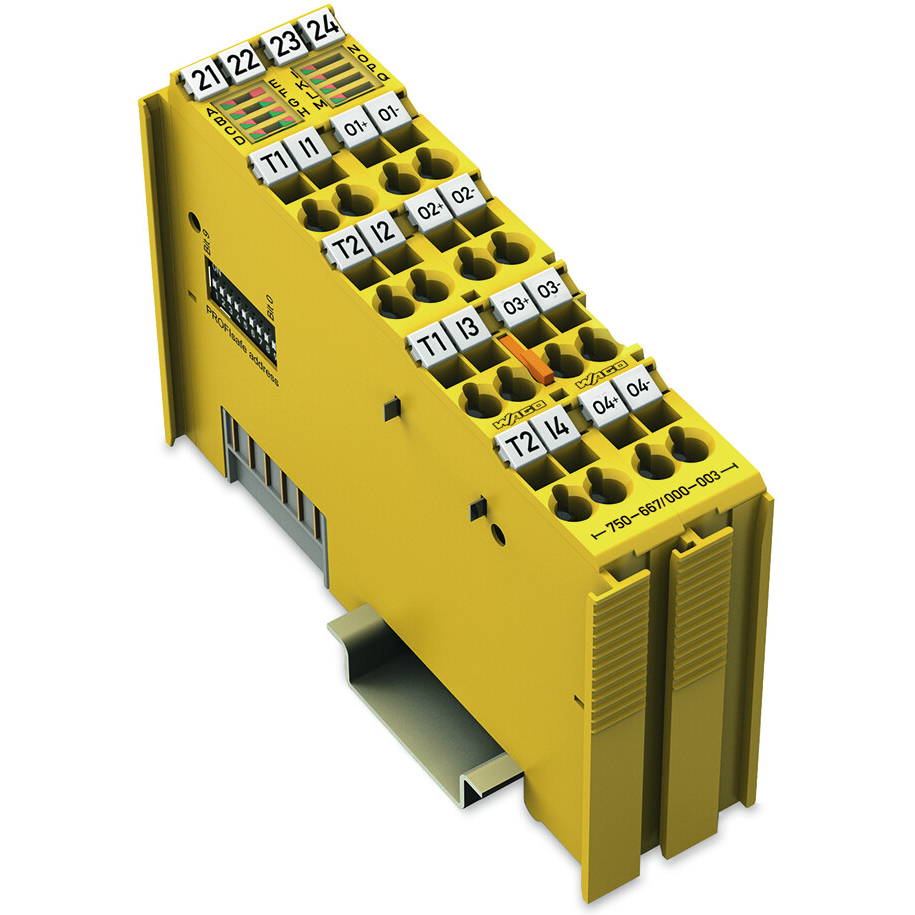 WAGO-750-667/000-003 Divers produits Fail-safe 4/4 Channel Digital input/output, 24 VDC, 2 A