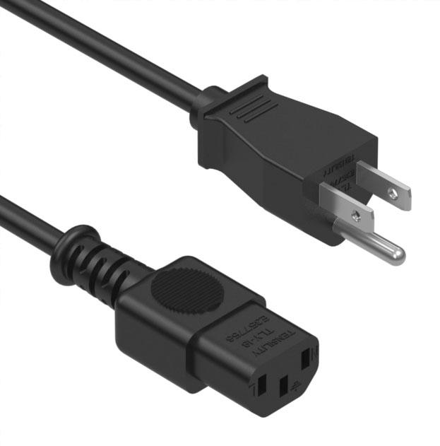 Tensility International-11-00015 Cable Assembly AC Power Cable Assembly 2m NEMA 5-15P to C13 3 to 3 POS F-M 18AWG