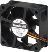 SANYO DENKI-9S0612H4011 Blowers and Fans DC Fan Axial Ball Bearing 12V 5V to 13.8V 20.5CFM 24dB 60 X 60 X 25mm