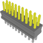 Conn Unshrouded Header HDR 20 POS 1.27mm Solder ST Top Entry Thru-Hole Tube