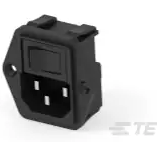 TE Connectivity-1609112-1 电源接入模块 Power Entry Module EMI/RFI Filtered M 3 POS 250VACVAC 10A/Contact Switch ST 1 Port