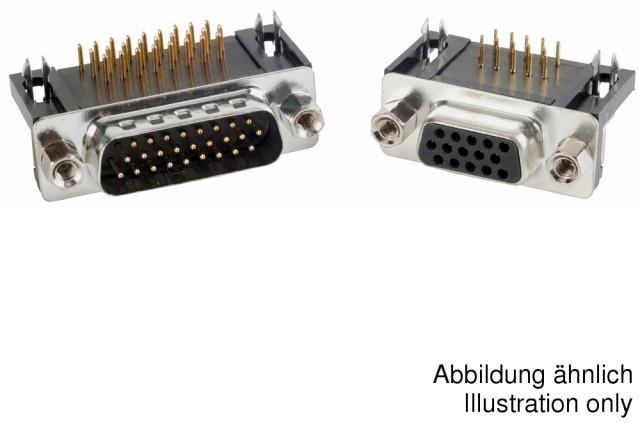 CONEC-301A11369X Steckverbinder, D-Sub Conn D-Sub M 78 POS 2.4mm Solder RA Thru-Hole 78 Terminal 1 Port