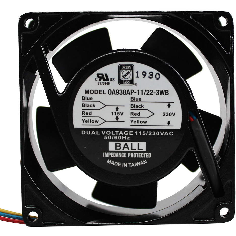 ORION FANS-OA938AP-11/22-3WB Gebläse und Lüfter AC Fan Axial Ball Bearing 115V/230V 80V to 260V 26CFM 19dB 92 X 92 X 38.5mm Low Speed