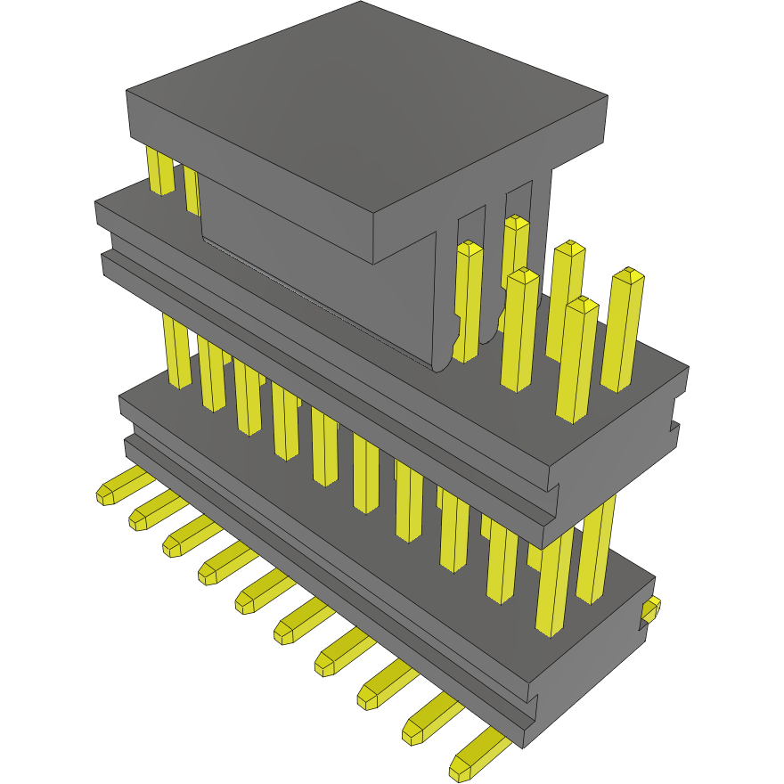 Samtec-MW-10-03-G-D-235-075-P-TR Piastre connettori e prese PCB Conn Board Stacker HDR 20 POS 1mm Solder ST Top Entry SMD FLEX STACK T/R