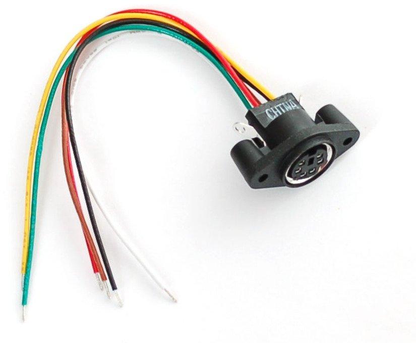 Adafruit Industries-804  PS/2 Wired Connector - Panel Mount MiniDIN-6