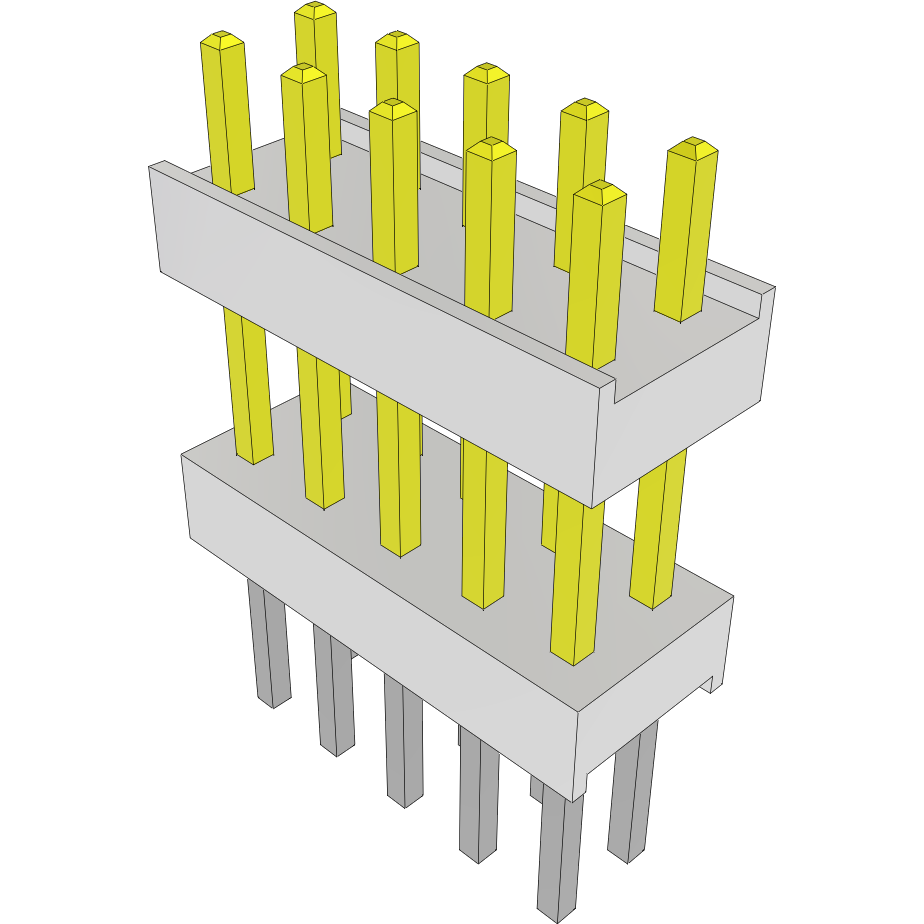 Samtec-HW-05-09-L-D-395-220 Steckverbinderleisten und Leiterplattenbuchsen Conn Board Stacker HDR 10 POS 2.54mm Solder ST Top Entry Thru-Hole FLEX STACK Bulk