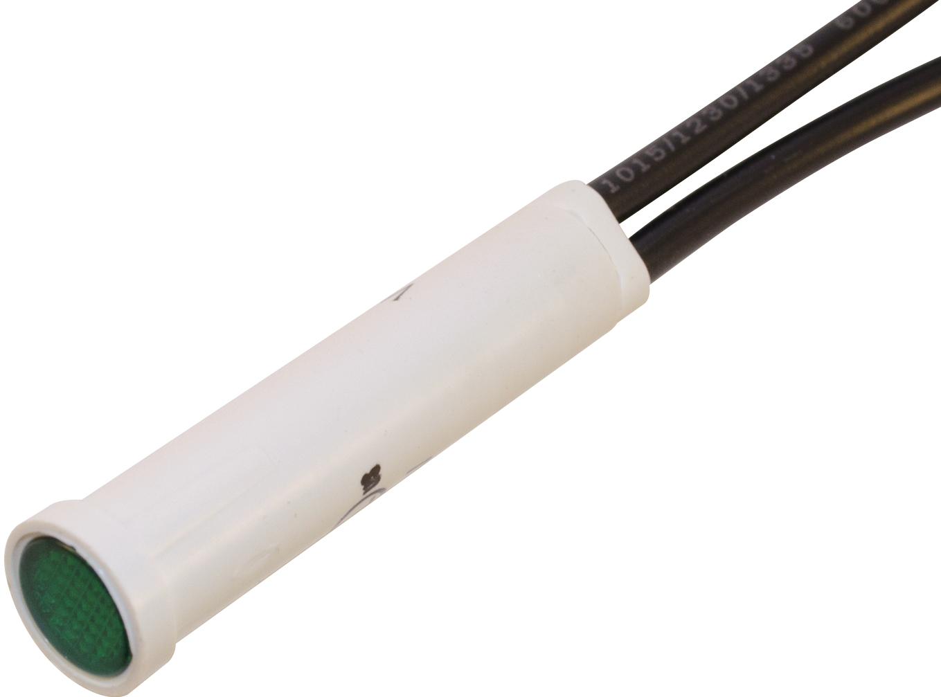 Wamco, Inc-WL-2113A5 Panel Mount Indicators 208 to 250VAC Neon Panel Mount Indicator Uni-Color Green