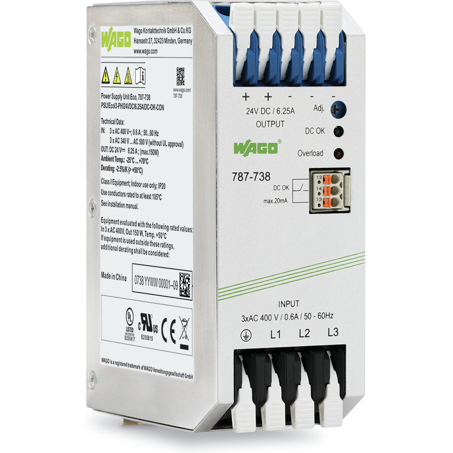 WAGO-787-738 专用功率集成电路和模块 Switched-Mode Power Supply 3-Phase