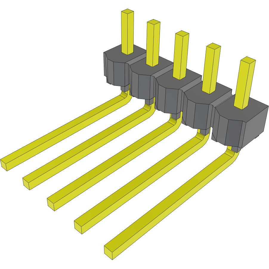 Samtec-MTSW-105-09-T-S-130-RA Steckverbinderleisten und Leiterplattenbuchsen Conn Unshrouded Header HDR 5 POS 2.54mm Solder RA Side Entry Thru-Hole Bulk