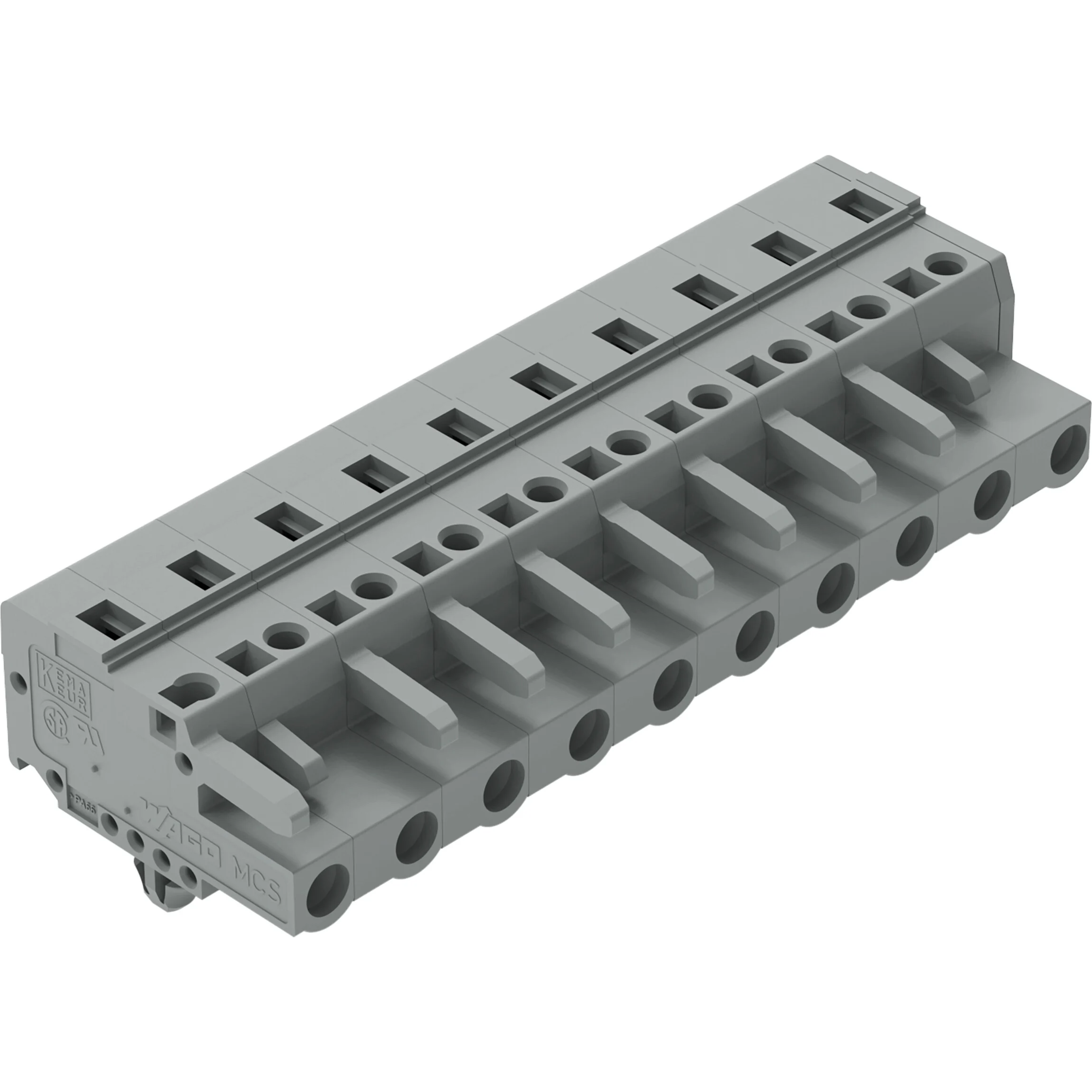 WAGO-231-210/008-000 连接器接线板 1-Conductor Female Plug, Snap-in mounting feet, 2.5 mm2, Pin spacing 7.5 mm, 10-pole