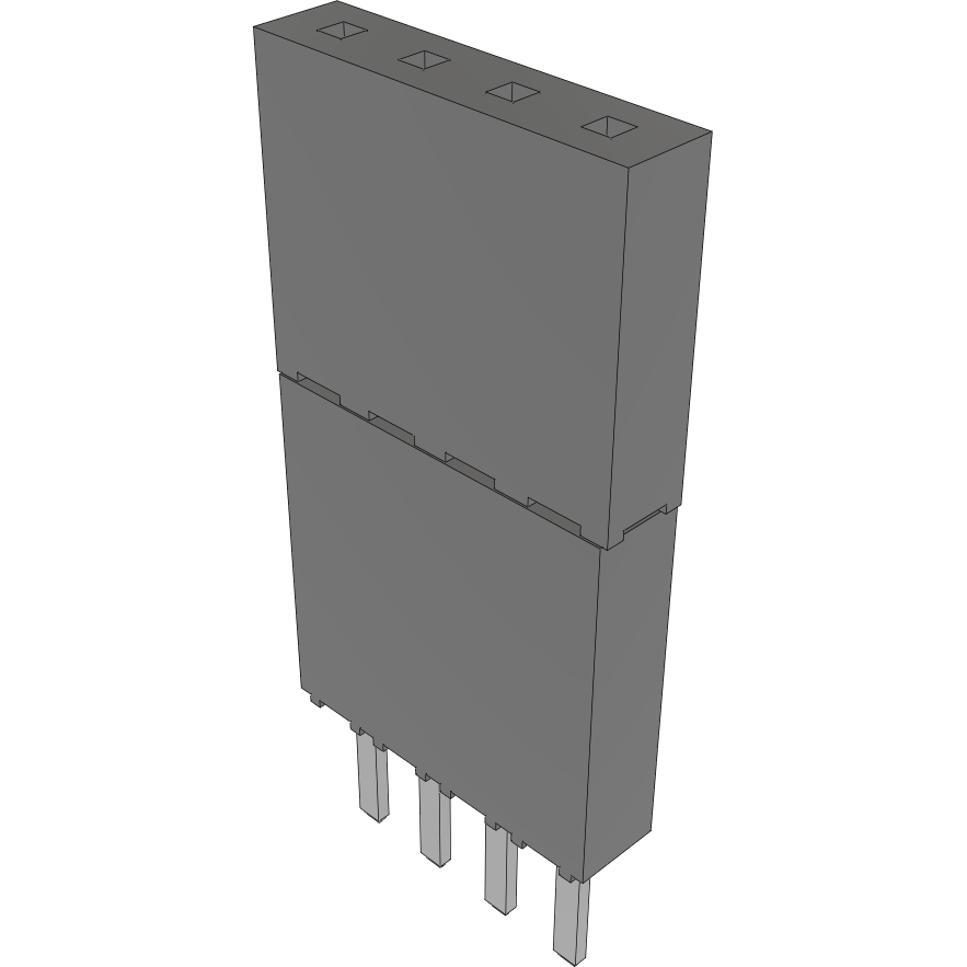 Samtec-ESW-104-44-S-S Steckverbinderleisten und Leiterplattenbuchsen Conn Elevated Socket SKT 4 POS 2.54mm Solder ST Top Entry Thru-Hole Bulk