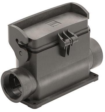 HARTING-19430240296 Schrumpfbalgenadapter Surface Mount Housing 90° 24B Shell Size Glass Filled Nylon/Glass Filled Polyamide Single Lock Han-Eco®