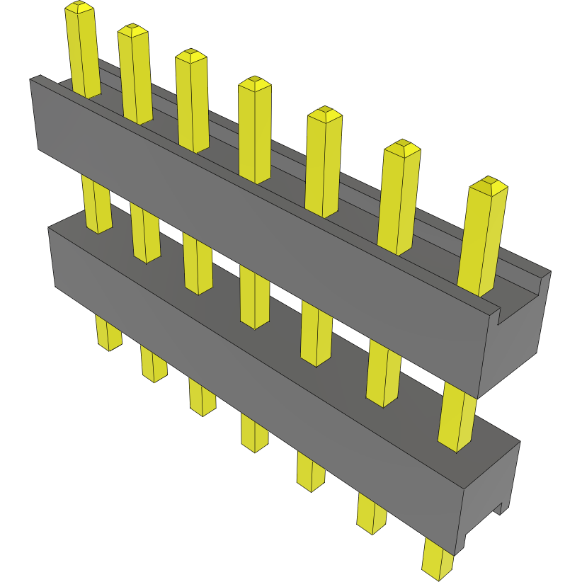 Samtec-DW-07-08-G-S-320 Embases de raccordement et réceptacles PCB Conn Board Stacker HDR 7 POS 2.54mm Solder ST Top Entry Thru-Hole Bulk