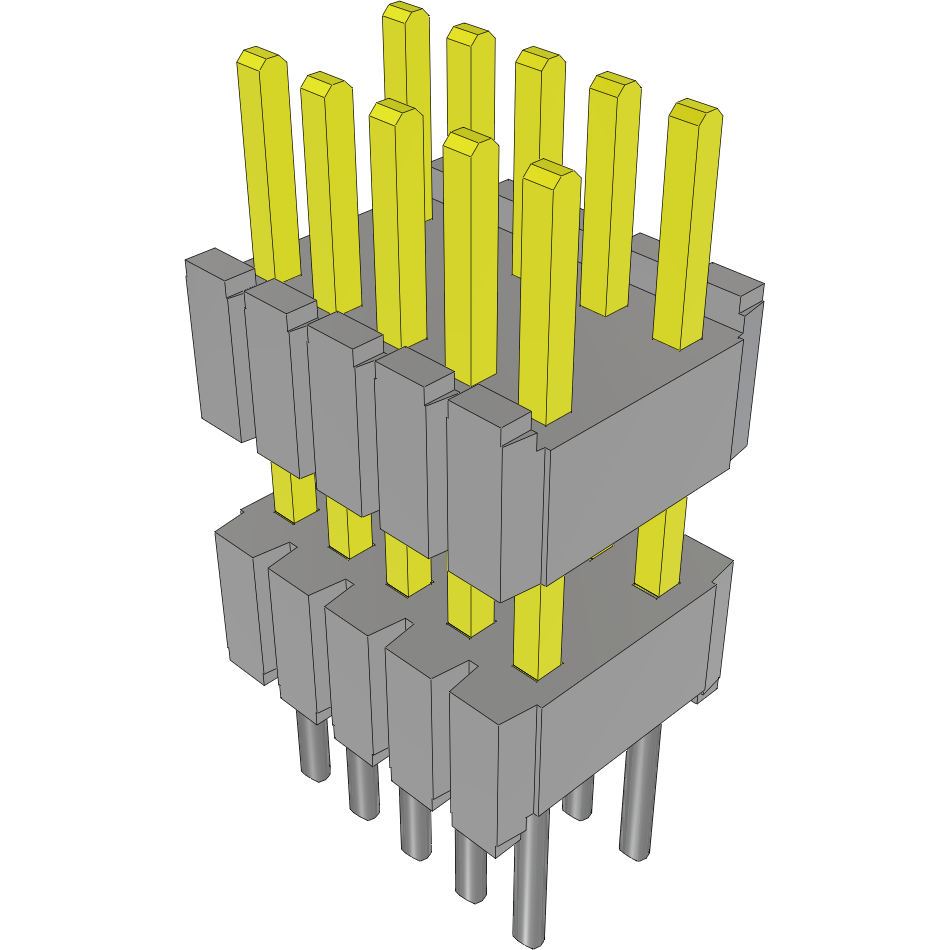 Samtec-DWM-05-53-S-D-280 Connector Headers and PCB Receptacles Conn Board Stacker HDR 10 POS 1.27mm Solder ST Thru-Hole Layer