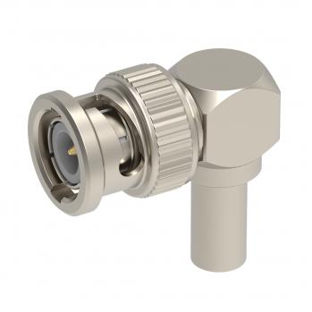 Radiall-R141181161 RF-Steckverbinder Conn BNC 0Hz to 1.5GHz 50Ohm Crimp RA Cable Mount PL Gold Over Nickel