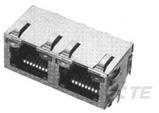TE Connectivity-1116132-1 电话及电信连接器 Conn RJ-45 F 24 POS 1.02mm Solder RA Thru-Hole 36 Terminal 3 Port Cat 5 Tray