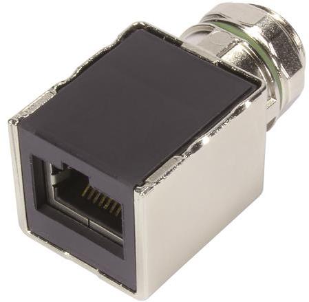 HARTING-21033812800 Steckverbinder, Schnittstelle Conn RJ-45/M12 Circular Adapter F/F 8/8 POS ST