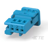 TE Connectivity-953697-3 Einzeladersteckverbinder, Gehäuse Conn Housing RCP 3 POS 2.54mm Crimp ST Cable Mount Blue Box