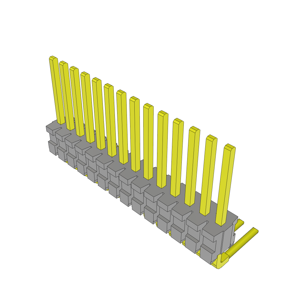 Samtec-TMS-114-01-S-S-RA Steckverbinderleisten und Leiterplattenbuchsen Conn Unshrouded Header HDR 14 POS 1.27mm Solder RA Side Entry Thru-Hole Tube