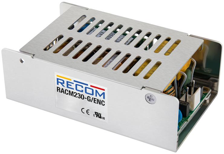 RECOM Power-RACM230-36SG/ENC 交流至直流电源供应器 AC/DC Power Supply Single-OUT 36V 6.39A 230W 8-Pin Box