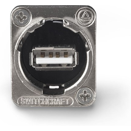 Switchcraft-EHUSBAAX Connector USB Conn USB 2.0 Type A Adapter RCP/RCP 4/4 POS ST Panel Mount 1/1 Port