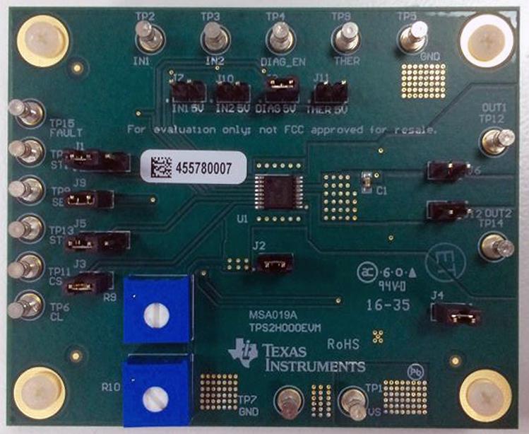 Texas Instruments-TPS2H000EVM Cartes et kits de développement de gestion de la puissance TPS2H000-Q1 Power Switch Evaluation Board