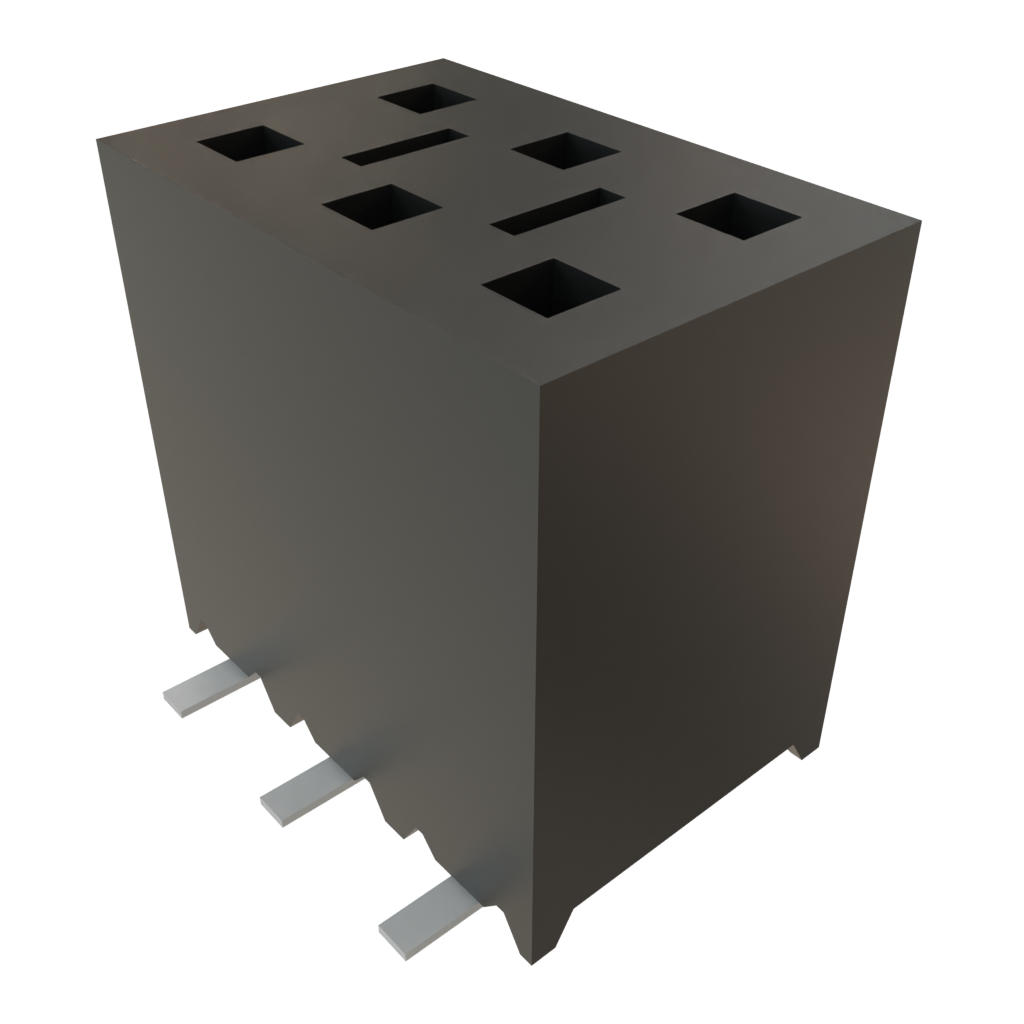 Samtec-SSM-103-L-DV-TR 连接器插头及 PCB 插座 Conn Socket Strip SKT 6 POS 2.54mm Solder ST Top Entry SMD T/R