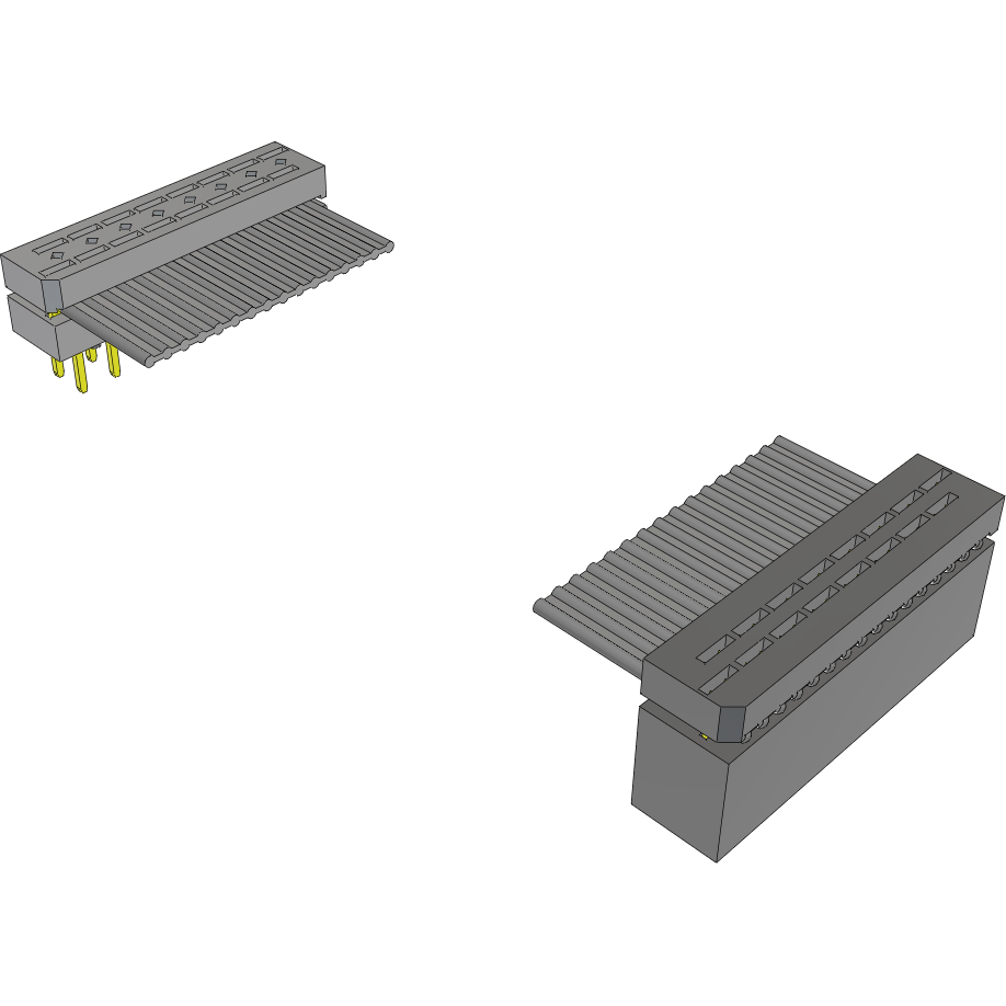 Samtec-IDMD-08-T-02.50  Cable Assembly 0.063m 28AWG 1.27mm 16 to 16 POS IDC Connector to IDC Connector F-M Clamshell