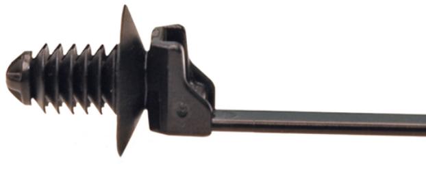 HellermannTyton-157-00359 Kabelbinder 1-PC Cable Tie/Fir Tree Mount with Disc, 6.5InchL, 0.25 - 0.28Inch Mounting Hole, PA66HS, Black