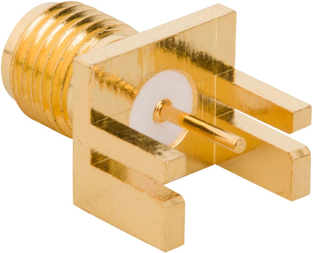 Amphenol RF-901-10019 RF-Steckverbinder Conn SMA 0Hz to 18GHz 50Ohm Solder ST Edge Mount RCP Gold