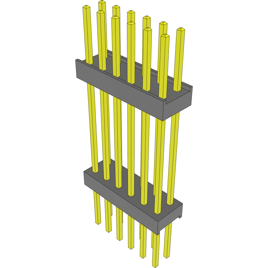 Samtec-EW-06-14-T-D-821 Embases de raccordement et réceptacles PCB Conn Board Stacker HDR 12 POS 2.54mm Solder ST Top Entry Thru-Hole Bulk