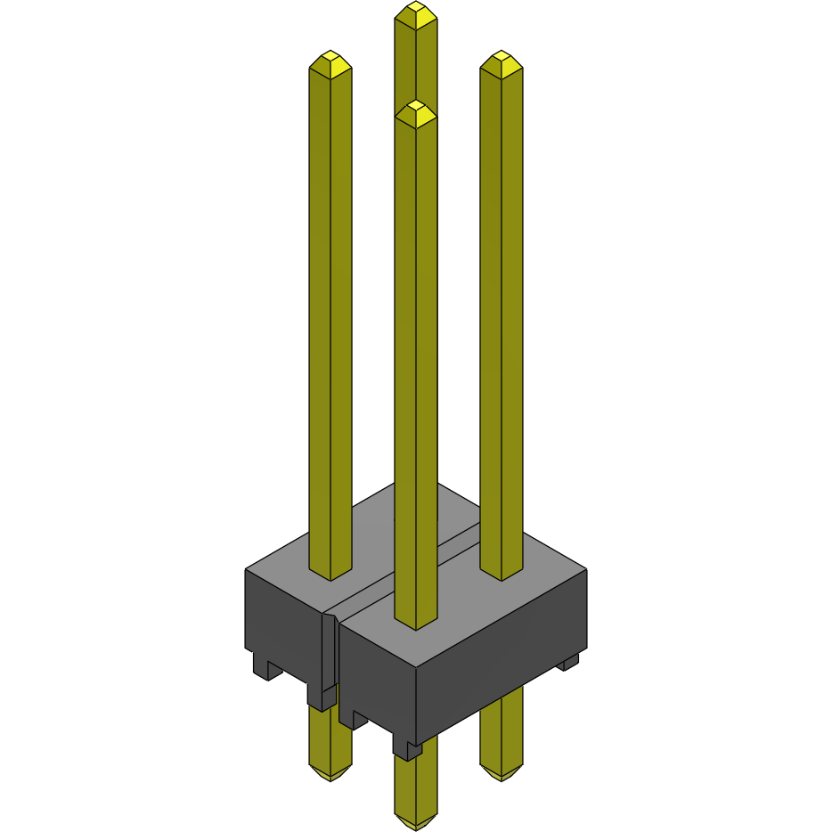 Samtec-TSW-102-15-T-D Connector Headers and PCB Receptacles Conn Unshrouded Header HDR 4 POS 2.54mm Solder ST Top Entry Thru-Hole Bulk