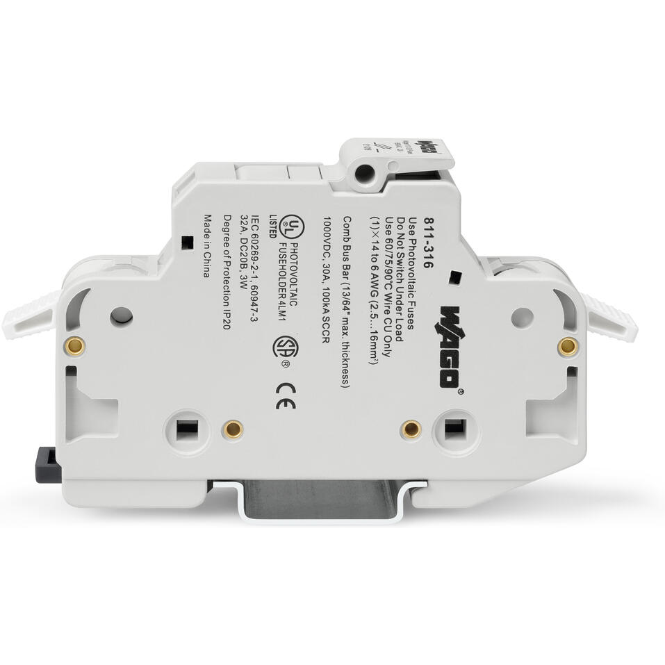 WAGO-811-316 Sicherungszubehör Fuse Holder 32A 1000VDC DIN Rail Screw Box