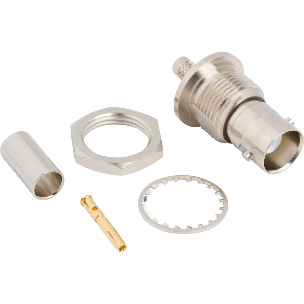 Amphenol RF-112652 RF-Steckverbinder Conn BNC 0Hz to 4GHz 50Ohm Crimp ST Panel Mount F Gold